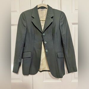 Vintage The Grand Prix Womens Green Pure Virgin Wool Blazer Canada Medium